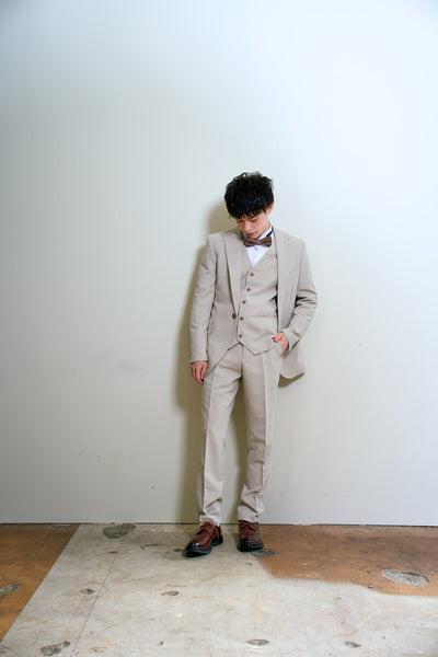 スリーピース メンズスーツ タキシード アイボリー(M13)