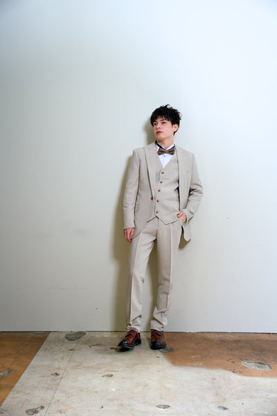 スリーピース メンズスーツ タキシード アイボリー(M13)