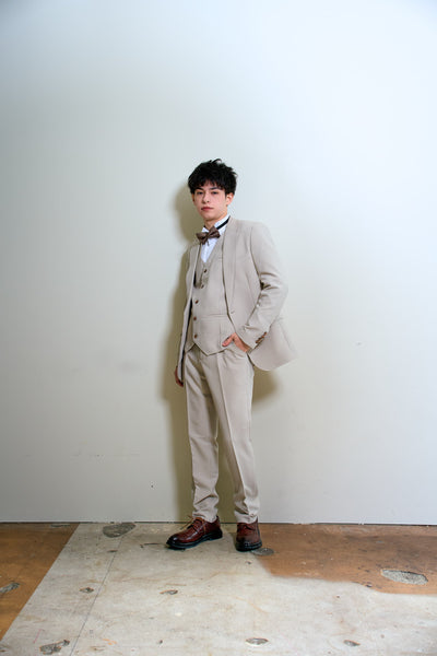 スリーピース メンズスーツ タキシード アイボリー(M13)