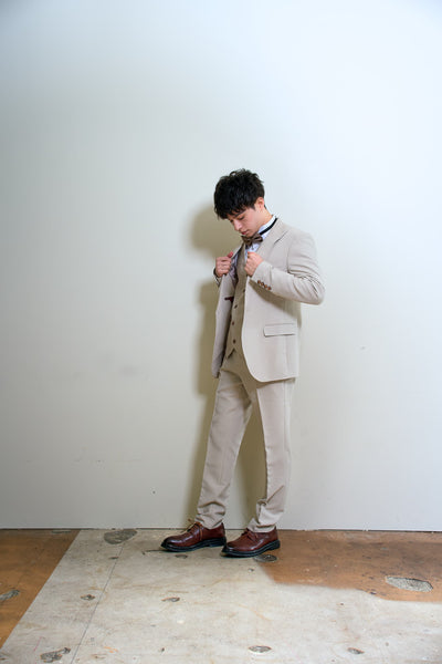 スリーピース メンズスーツ タキシード アイボリー(M13)