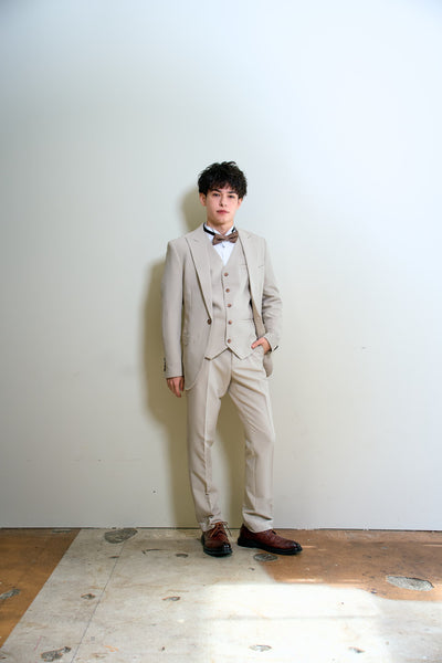 スリーピース メンズスーツ タキシード アイボリー(M13)