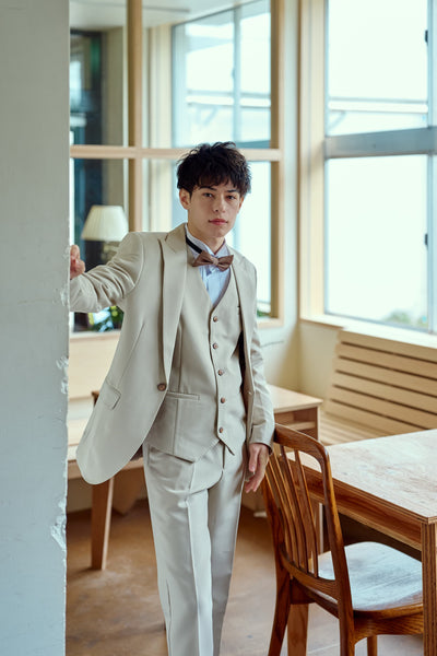 スリーピース メンズスーツ タキシード アイボリー(M13)