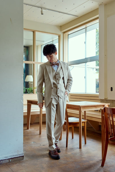 スリーピース メンズスーツ タキシード アイボリー(M13)