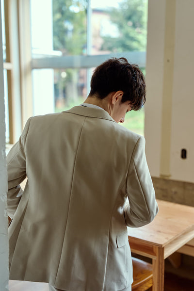 スリーピース メンズスーツ タキシード アイボリー(M13)