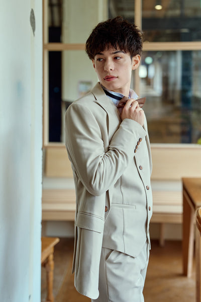 スリーピース メンズスーツ タキシード アイボリー(M13)