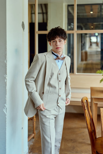 スリーピース メンズスーツ タキシード アイボリー(M13)