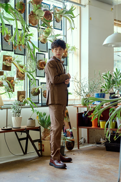 スリーピース メンズスーツ タキシード キャメル(M14)