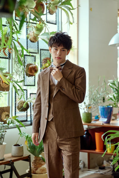 スリーピース メンズスーツ タキシード キャメル(M14)