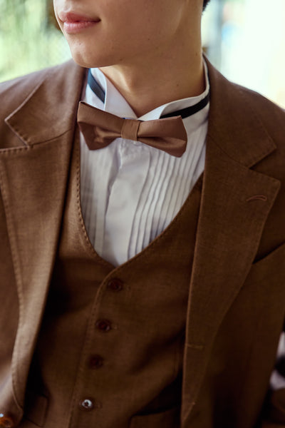 スリーピース メンズスーツ タキシード キャメル(M14)