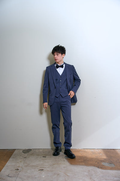 スリーピース メンズスーツ タキシード デニムブルー(M18)