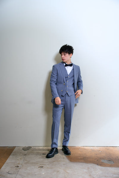 スリーピース メンズスーツ タキシード ブルーグレー(M17)