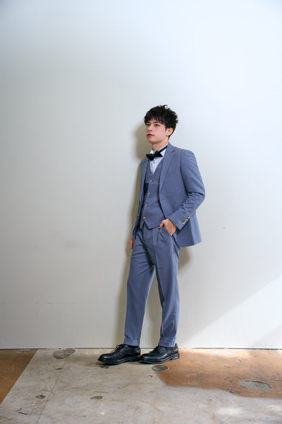 スリーピース メンズスーツ タキシード ブルーグレー(M17)