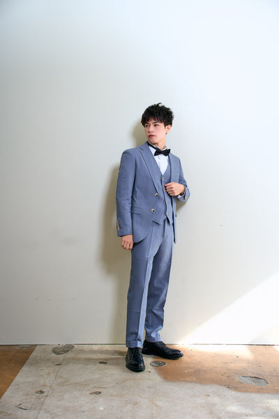 スリーピース メンズスーツ タキシード ブルーグレー(M17)