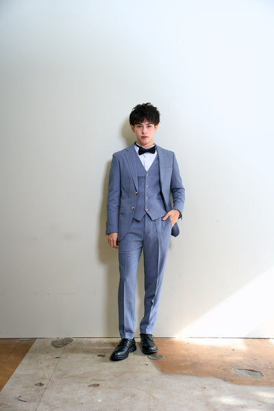 スリーピース メンズスーツ タキシード ブルーグレー(M17)