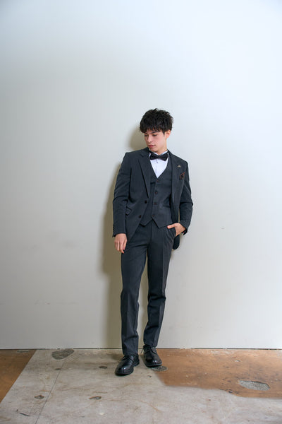 スリーピース メンズスーツ タキシード ダークグレー(M16)