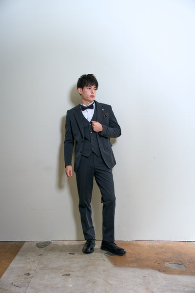 スリーピース メンズスーツ タキシード ダークグレー(M16)