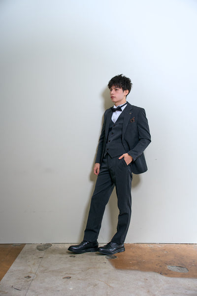 スリーピース メンズスーツ タキシード ダークグレー(M16)