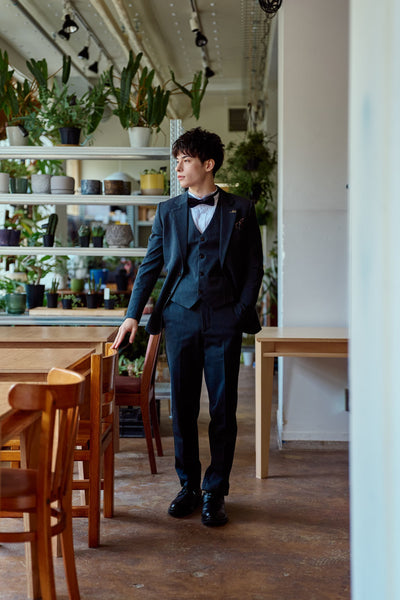 スリーピース メンズスーツ タキシード ダークグレー(M16)