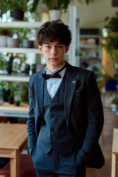 スリーピース メンズスーツ タキシード ダークグレー(M16)