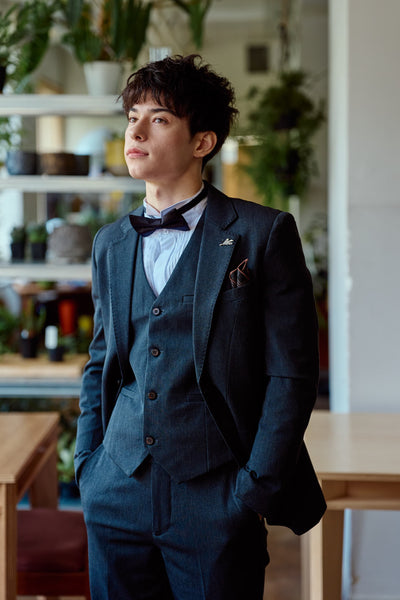 スリーピース メンズスーツ タキシード ダークグレー(M16)