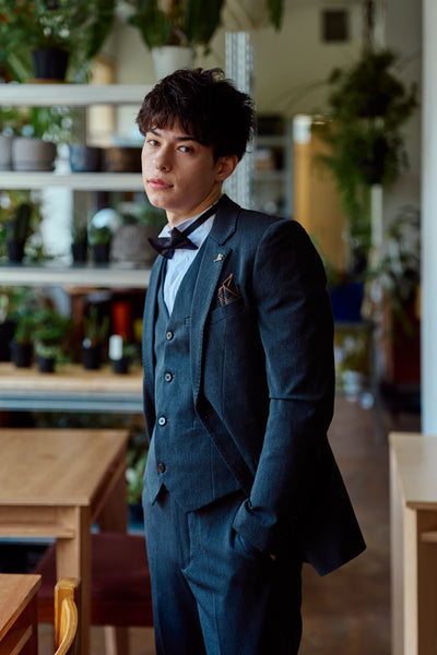 スリーピース メンズスーツ タキシード ダークグレー(M16)