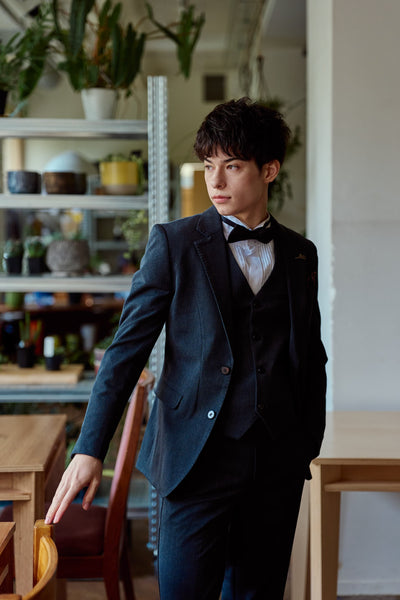 スリーピース メンズスーツ タキシード ダークグレー(M16)