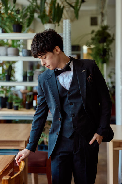 スリーピース メンズスーツ タキシード ダークグレー(M16)