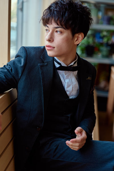 スリーピース メンズスーツ タキシード ダークグレー(M16)