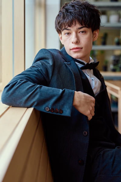 スリーピース メンズスーツ タキシード ダークグレー(M16)