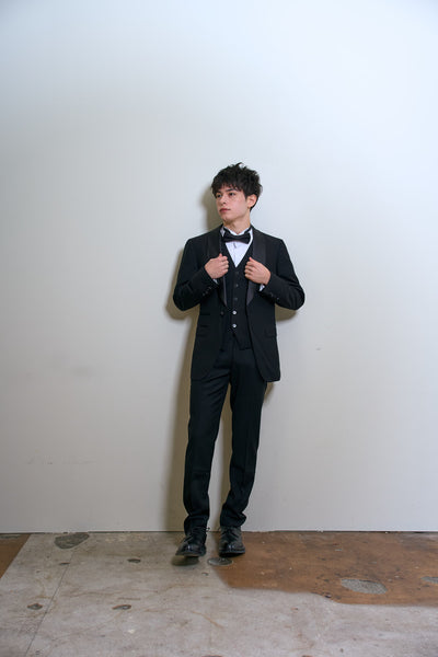 スリーピース メンズスーツ タキシード フォーマルブラック(M20)