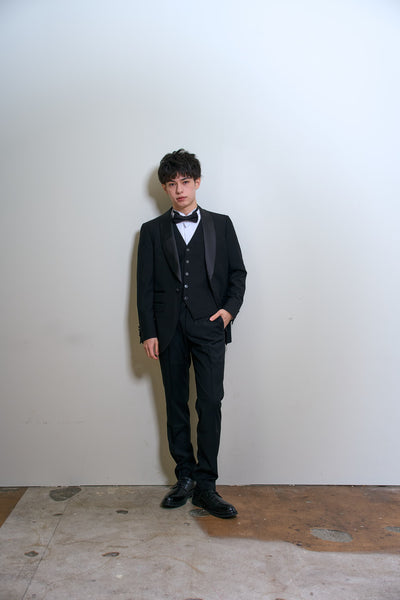 スリーピース メンズスーツ タキシード フォーマルブラック(M20)