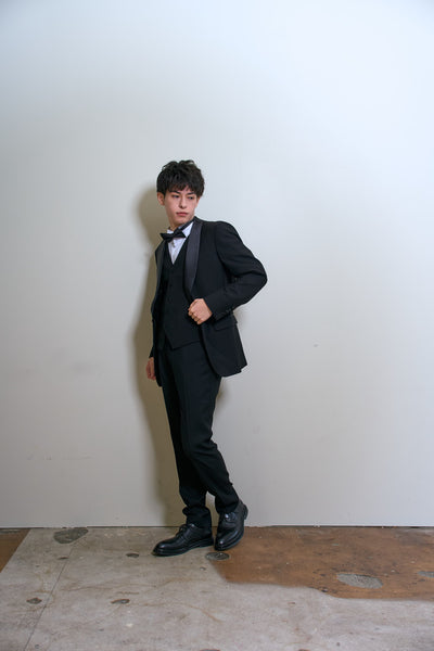 スリーピース メンズスーツ タキシード フォーマルブラック(M20)