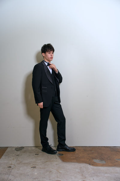 スリーピース メンズスーツ タキシード フォーマルブラック(M20)