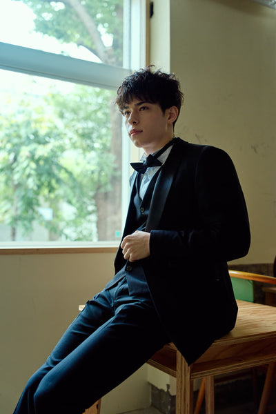 スリーピース メンズスーツ タキシード フォーマルブラック(M20)