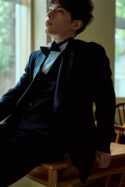 スリーピース メンズスーツ タキシード フォーマルブラック(M20)