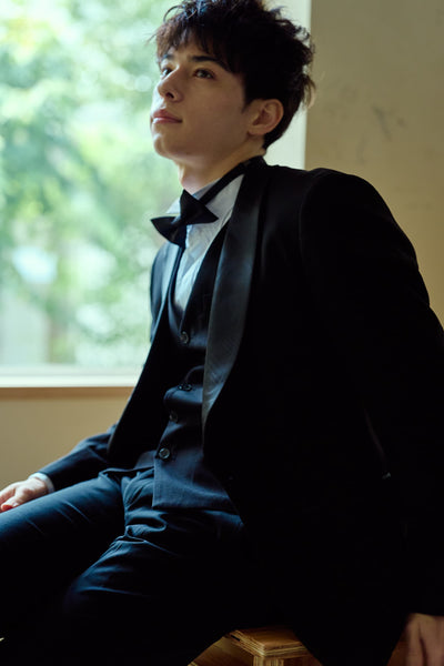 スリーピース メンズスーツ タキシード フォーマルブラック(M20)