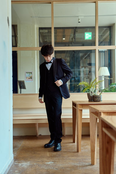 スリーピース メンズスーツ タキシード フォーマルブラック(M20)