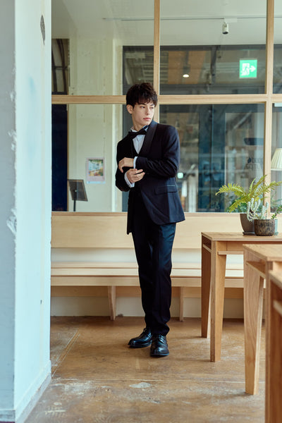 スリーピース メンズスーツ タキシード フォーマルブラック(M20)