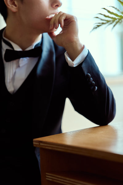 スリーピース メンズスーツ タキシード フォーマルブラック(M20)