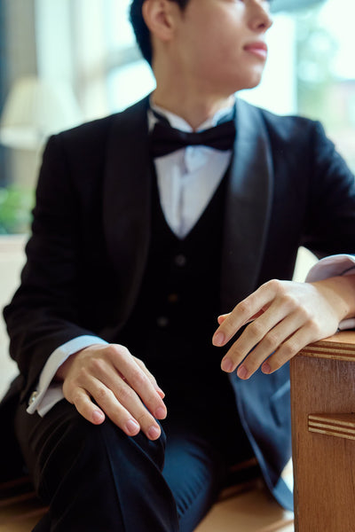 スリーピース メンズスーツ タキシード フォーマルブラック(M20)