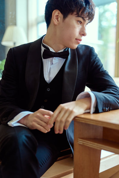 スリーピース メンズスーツ タキシード フォーマルブラック(M20)