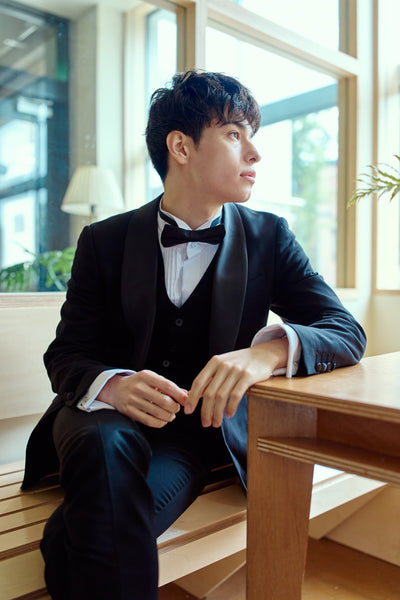 スリーピース メンズスーツ タキシード フォーマルブラック(M20)