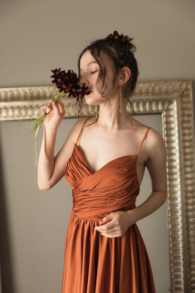 バッククロス テラコッタ キャミソールドレス(W219)