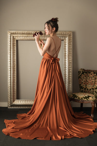 バッククロス テラコッタ キャミソールドレス(W219)