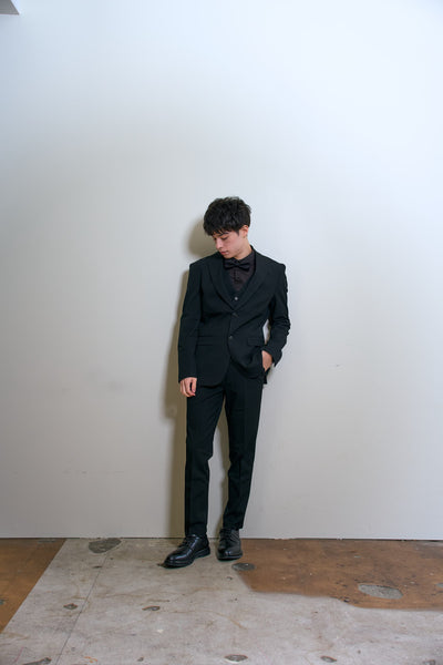 スリーピース メンズスーツ テーラードタキシード ブラック(M21)