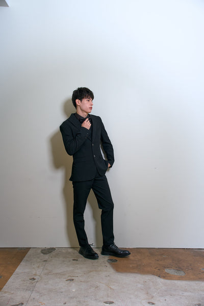 スリーピース メンズスーツ テーラードタキシード ブラック(M21)