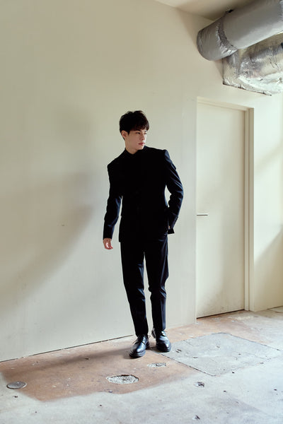 スリーピース メンズスーツ テーラードタキシード ブラック(M21)