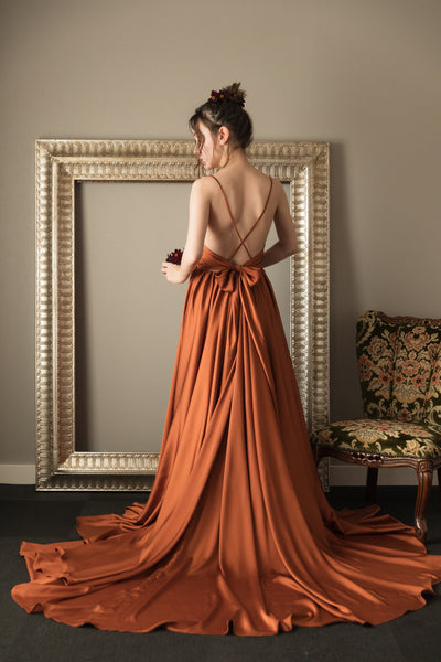 バッククロス テラコッタ キャミソールドレス(W219)