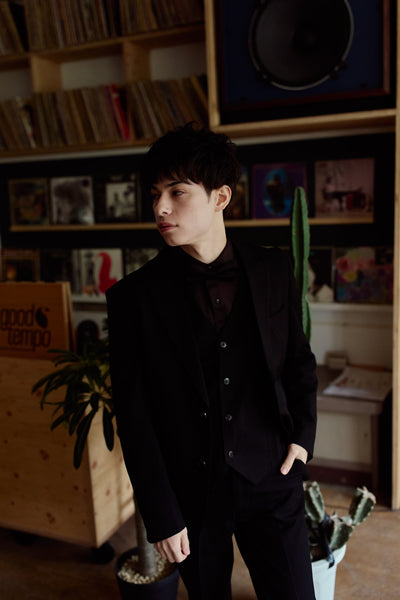 スリーピース メンズスーツ テーラードタキシード ブラック(M21)