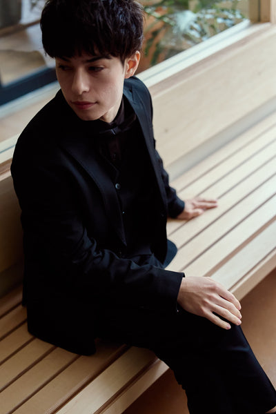 スリーピース メンズスーツ テーラードタキシード ブラック(M21)